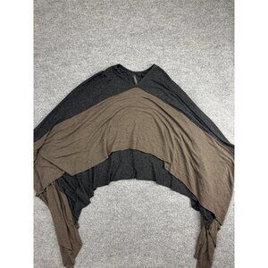 Gershon Bram Poncho Womens Large Layered Knit Pullover Boho Asymmetric Sweater